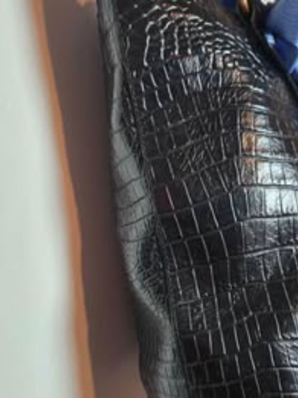 Brahmin Ezra Black Melbourne Croc Embossed Leather Tote Bag - Picture 8 of 8